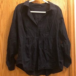 Black 2x torrid button down top peplum buttons